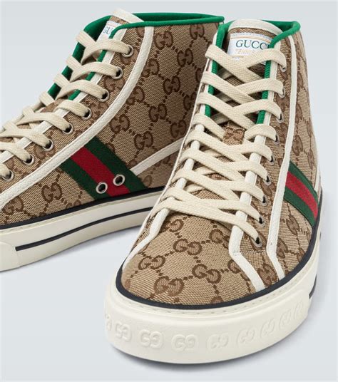 miscel silver m gucci hightops|Men's Gucci Tennis 1977 high top sneaker .